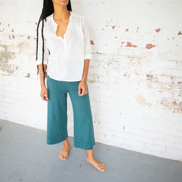 Diarte Aura Mottled Teal Knit Trouser - Picture 2 of 4